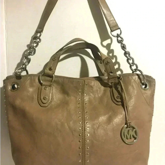 Michael kors beige leather satchel handbag - Picture 9 of 10